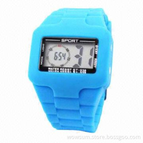 Popular Digital Watch, Made of Silicone, Eco-friendly and Waterproof